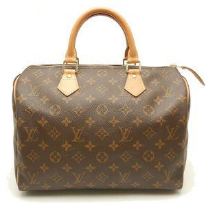 Louis Vuitton Monogram Speedy 30 Handbag Brown